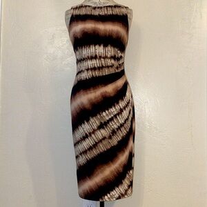 Black Label by Evan Picone brown tie dyed dress